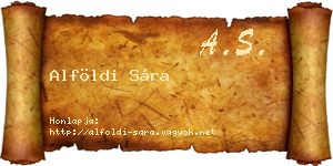 Alföldi Sára névjegykártya